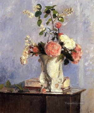  1873 Oil Painting - bouquet of flowers 1873 Camille Pissarro